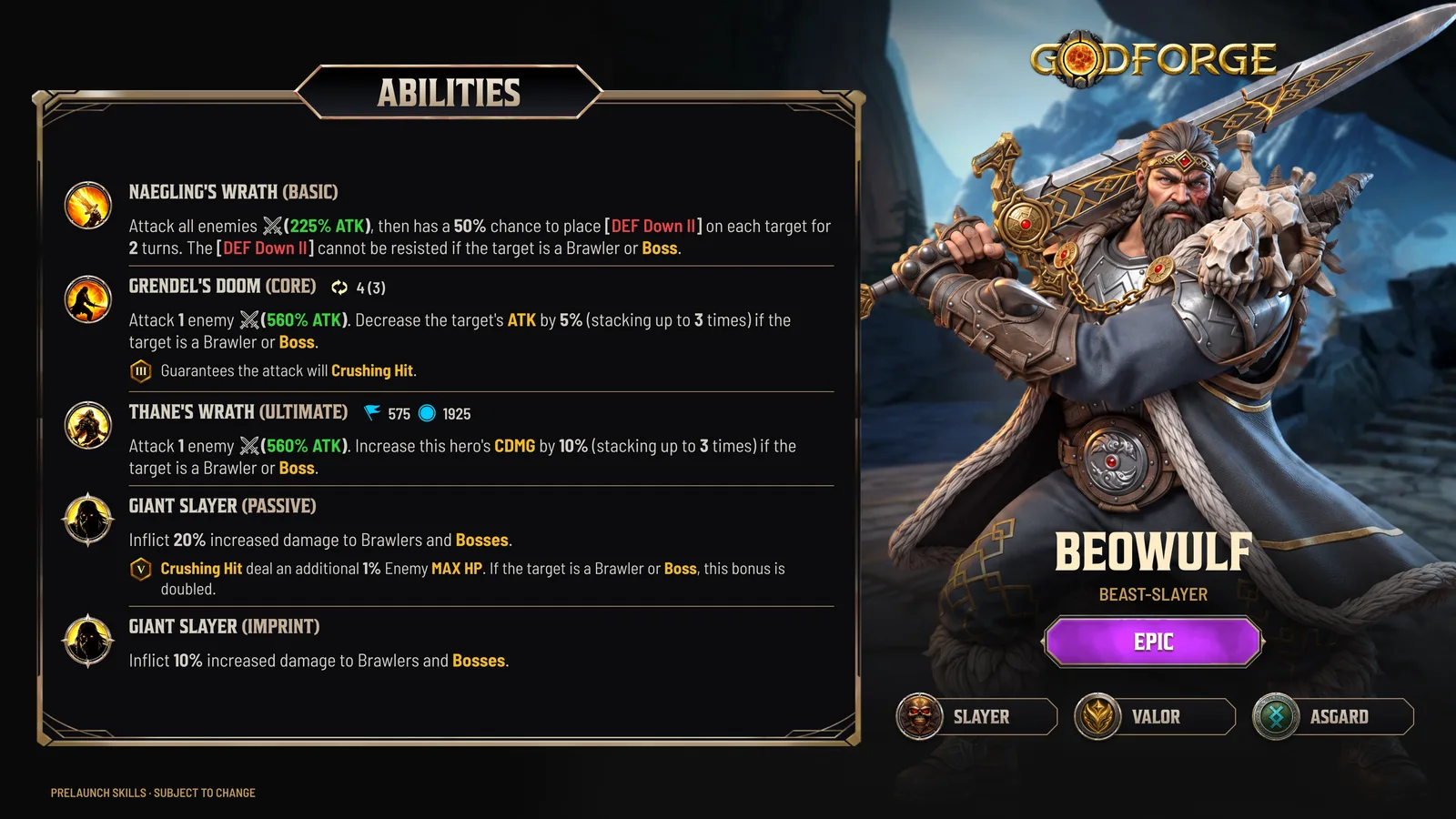 Beowulf's prelaunch kit