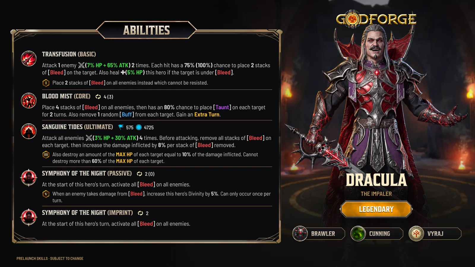 Dracula's prelaunch kit