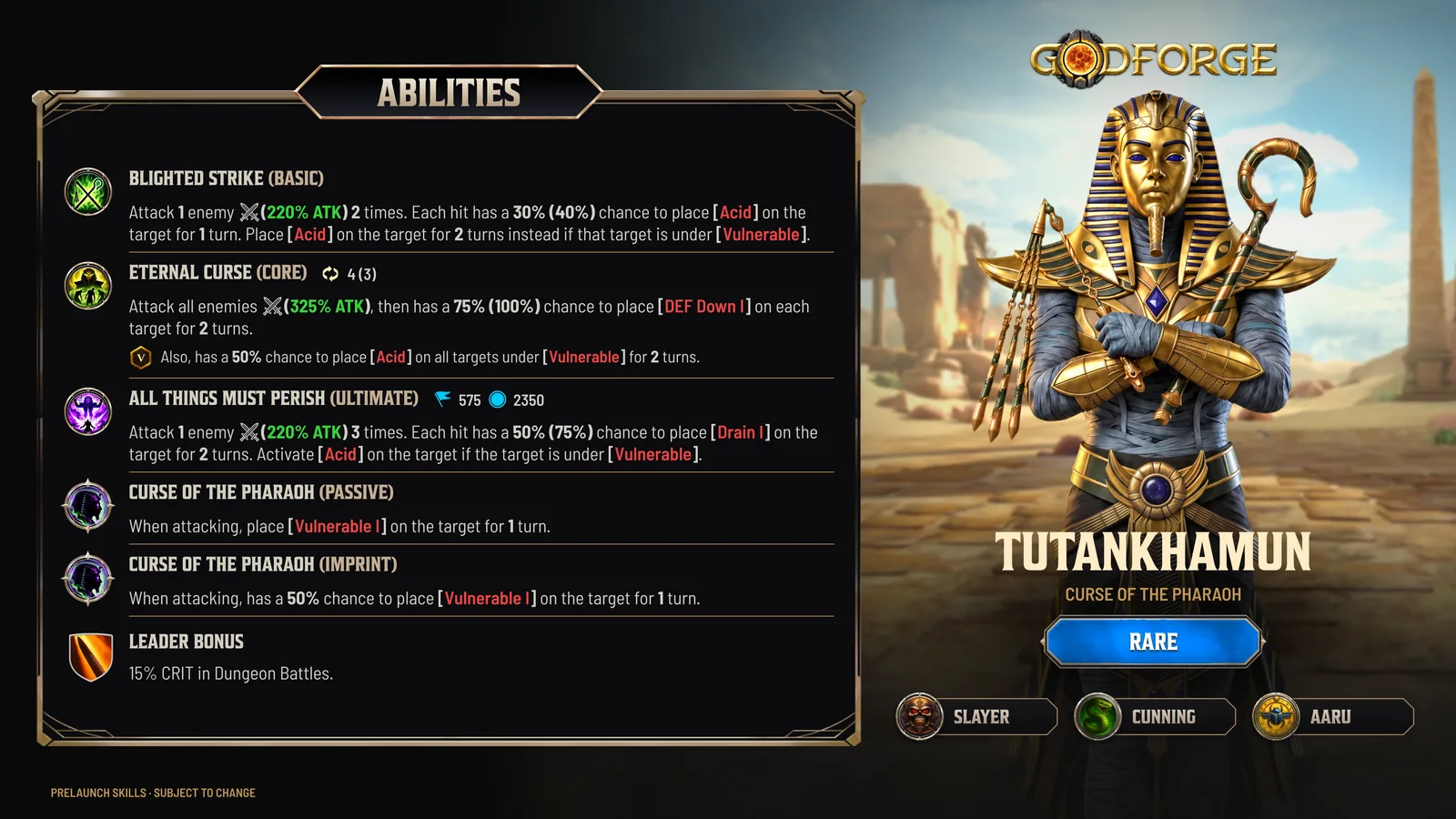 Tutankhamun's prelaunch kit